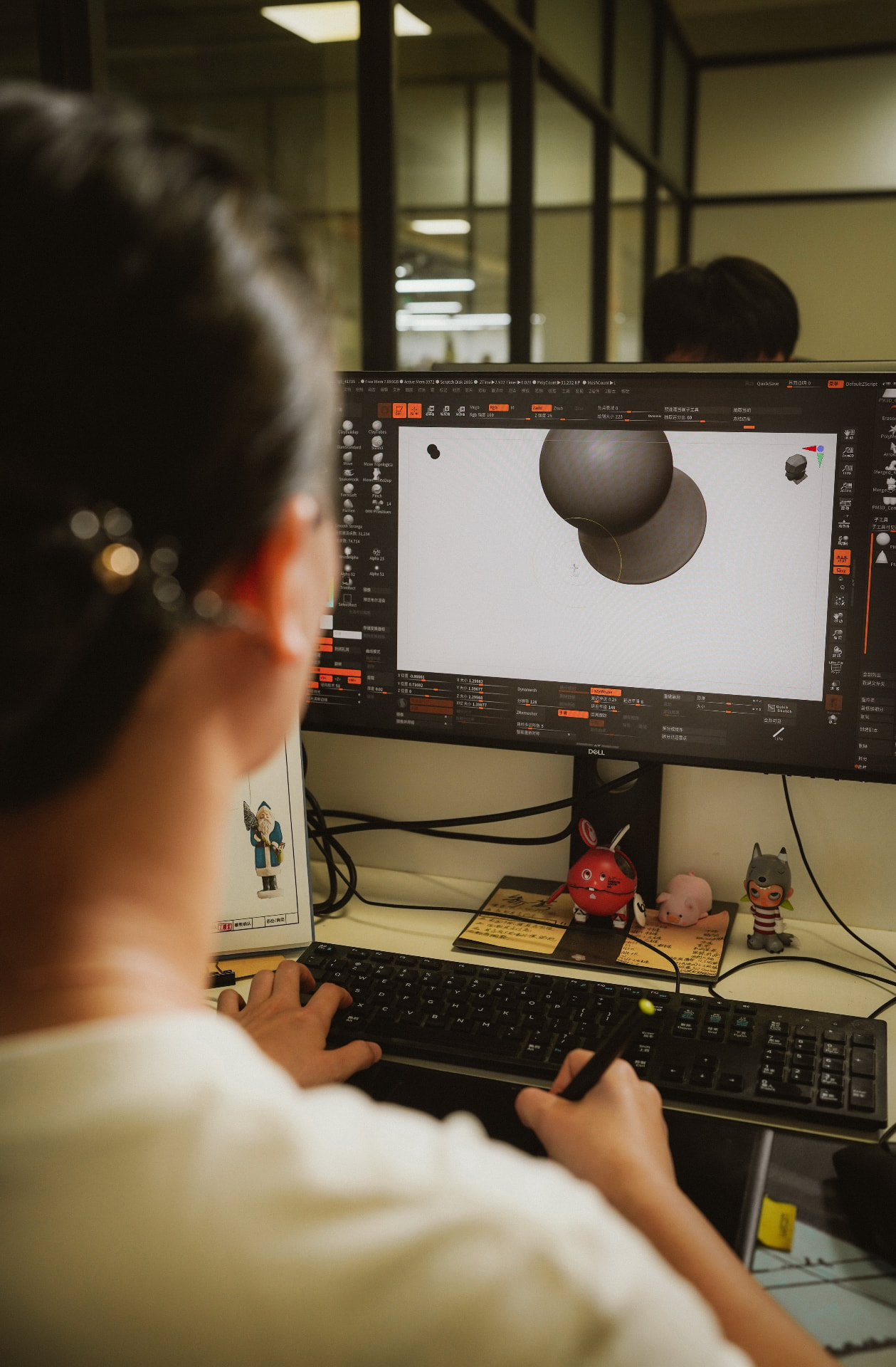 3D-Modellierung eines Dekorationsartikels am Computer